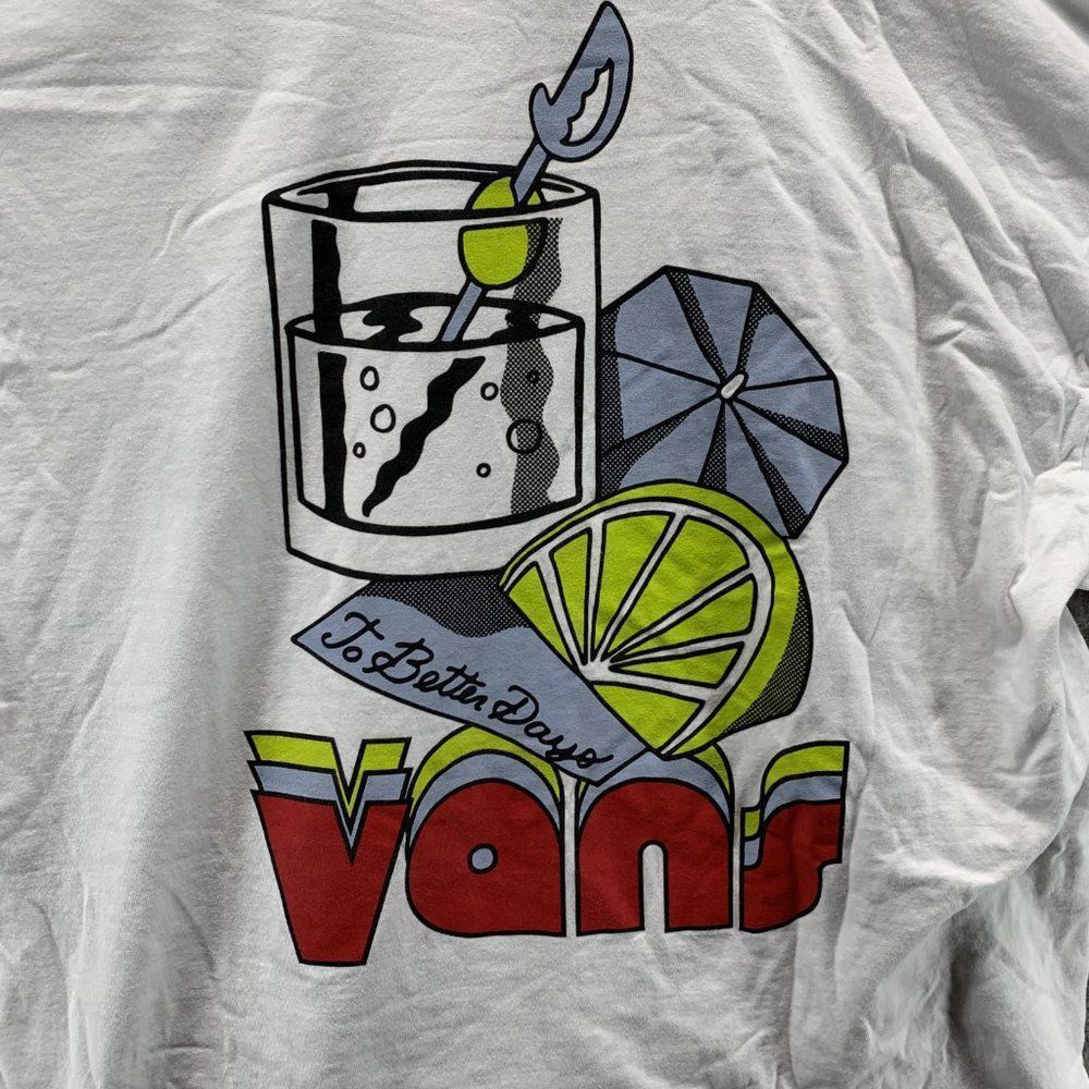 Vans Shirt Men's XLarge Adult White Spell Out Skateboard Skater Tee Logo Outdoor - Picture 7 of 10